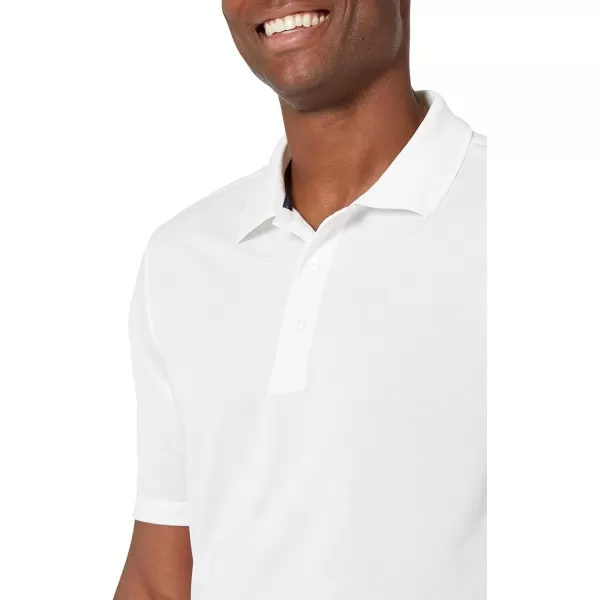 Amazon Essentials Mens RegularFit QuickDry Golf Polo Shirt Available in Big amp TallPolyester White