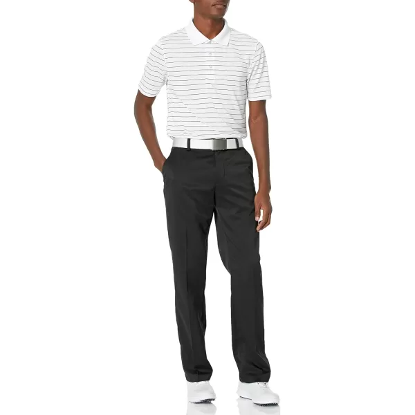 Amazon Essentials Mens RegularFit QuickDry Golf Polo Shirt Available in Big amp TallPolyester White Stripe