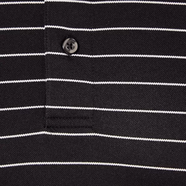 Amazon Essentials Mens RegularFit QuickDry Golf Polo Shirt Available in Big amp TallRecycled Polyester Black Stripe