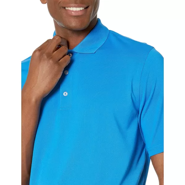 Amazon Essentials Mens RegularFit QuickDry Golf Polo Shirt Available in Big amp TallRecycled Polyester Bright Blue