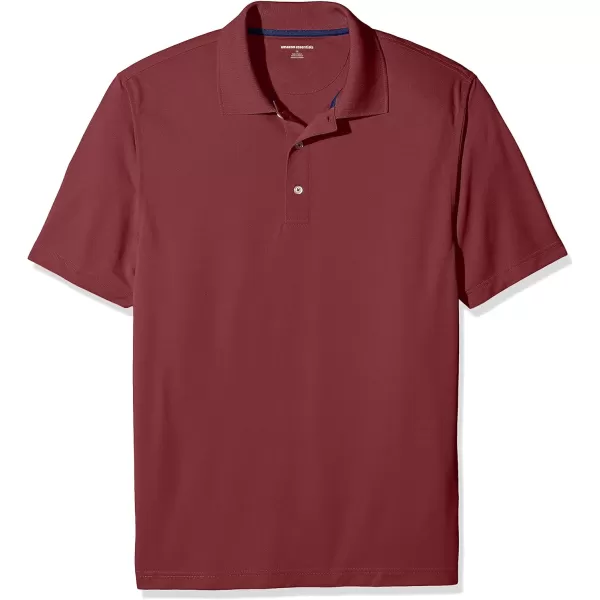 Amazon Essentials Mens RegularFit QuickDry Golf Polo Shirt Available in Big amp TallRecycled Polyester Burgundy