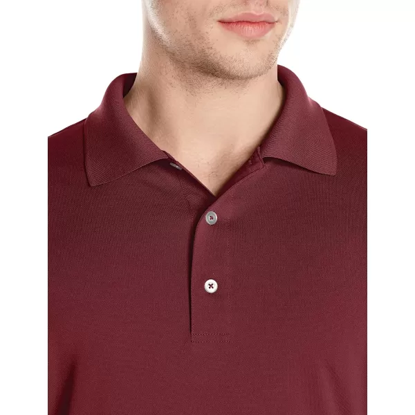 Amazon Essentials Mens RegularFit QuickDry Golf Polo Shirt Available in Big amp TallRecycled Polyester Burgundy