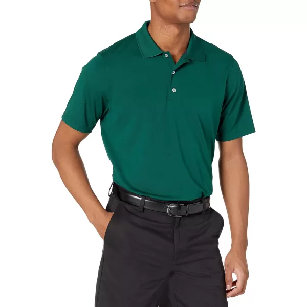 Amazon Essentials Mens RegularFit QuickDry Golf Polo Shirt Available in Big amp TallRecycled Polyester Forest Green