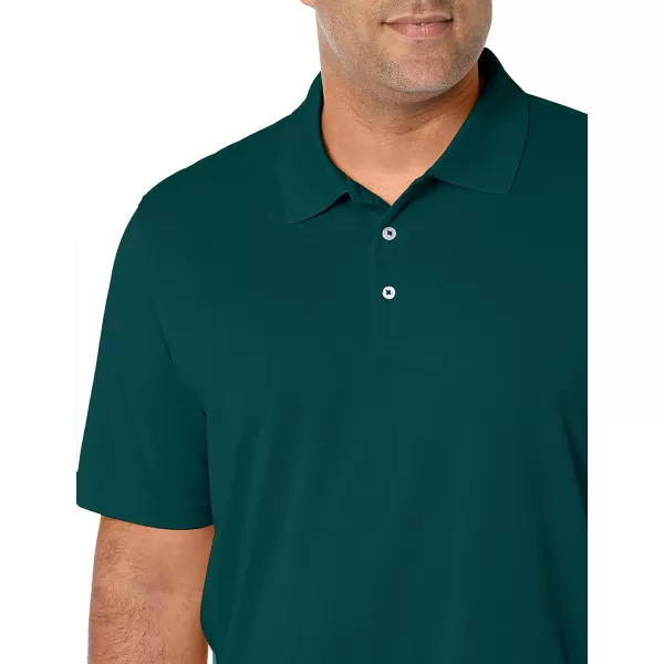 Amazon Essentials Mens RegularFit QuickDry Golf Polo Shirt Available in Big amp TallRecycled Polyester Forest Green