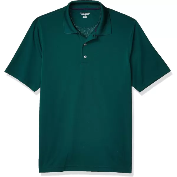 Amazon Essentials Mens RegularFit QuickDry Golf Polo Shirt Available in Big amp TallRecycled Polyester Forest Green