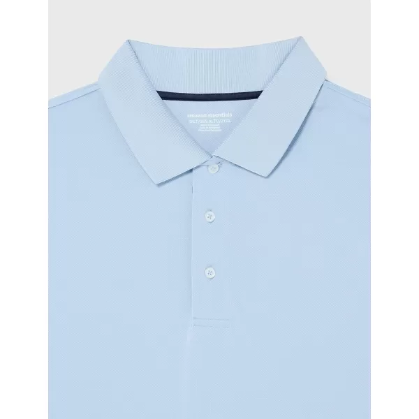 Amazon Essentials Mens RegularFit QuickDry Golf Polo Shirt Available in Big amp TallRecycled Polyester Light Blue