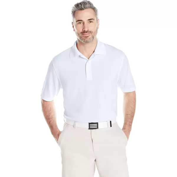 Amazon Essentials Mens RegularFit QuickDry Golf Polo Shirt Available in Big amp TallRecycled Polyester White