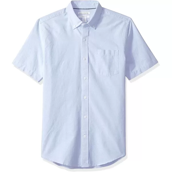 Amazon Essentials Mens SlimFit ShortSleeve Pocket Oxford ShirtBlue