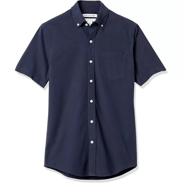 Amazon Essentials Mens SlimFit ShortSleeve Pocket Oxford ShirtNavy