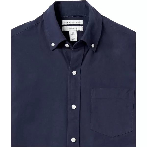 Amazon Essentials Mens SlimFit ShortSleeve Pocket Oxford ShirtNavy