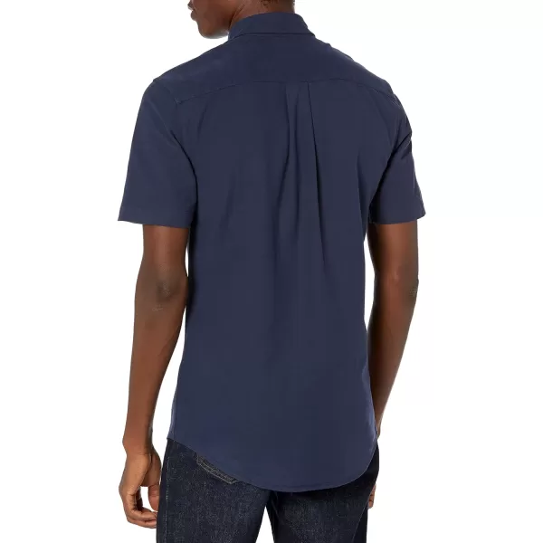 Amazon Essentials Mens SlimFit ShortSleeve Pocket Oxford ShirtNavy