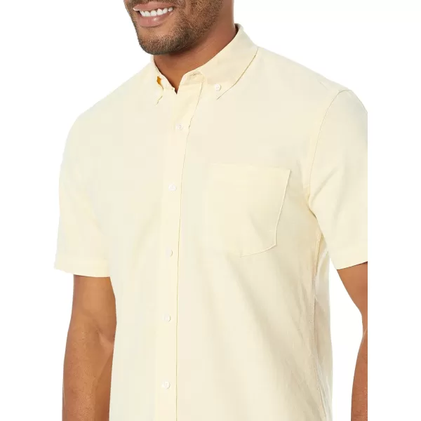 Amazon Essentials Mens SlimFit ShortSleeve Pocket Oxford ShirtYellow