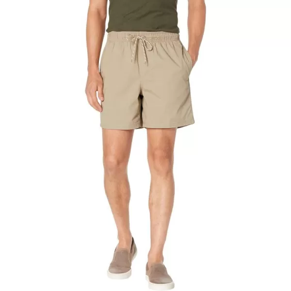 Amazon Essentials Mens 6 Inseam Drawstring Walk ShortKhaki Brown