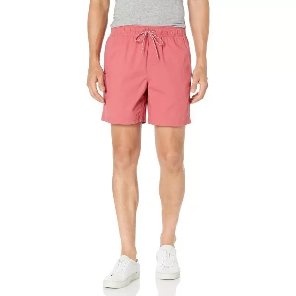 Amazon Essentials Mens 6 Inseam Drawstring Walk ShortWashed Red