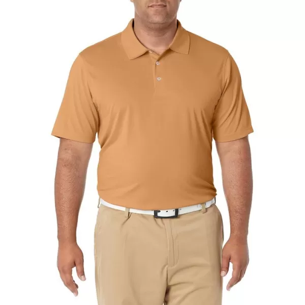 Amazon Essentials Mens RegularFit QuickDry Golf Polo Shirt Available in Big amp TallPolyester Tan