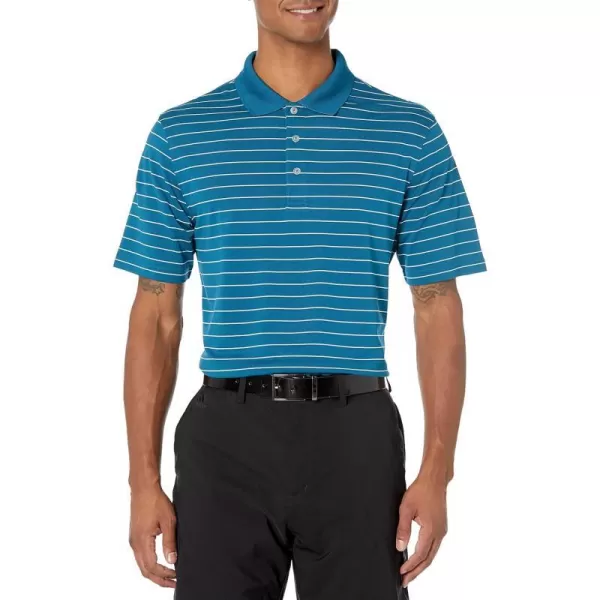 Polyester Teal Blue Stripe