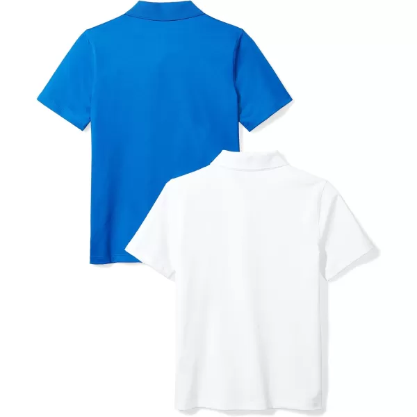 Amazon Essentials Boys and Toddlers Active Performance Polo Shirts Pack of 2Royal BlueWhite