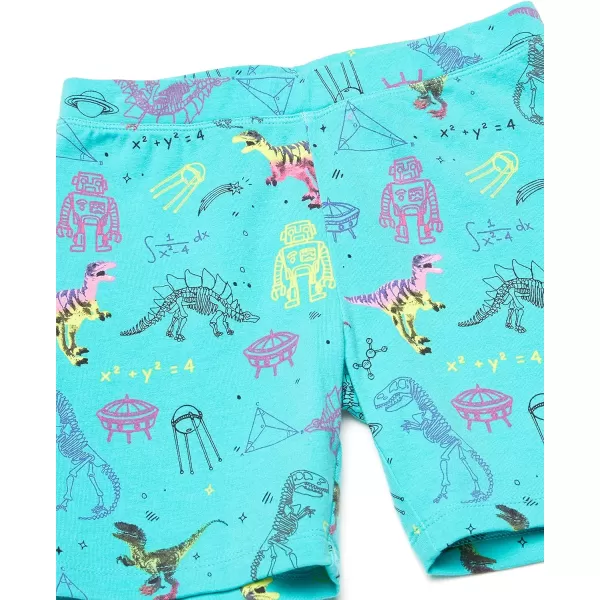 Amazon Essentials Girls and Toddlers Midi Bike Shorts Previously Spotted Zebra MultipacksBlueDinosaurGreenPinkRainbow Print