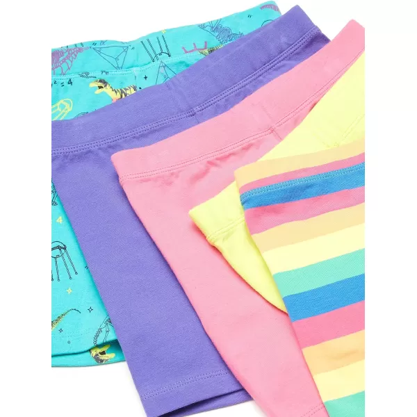 Amazon Essentials Girls and Toddlers Midi Bike Shorts Previously Spotted Zebra MultipacksBlueDinosaurGreenPinkRainbow Print