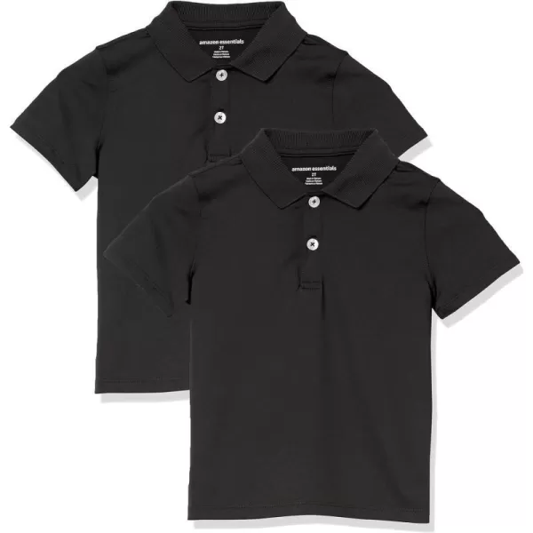 Amazon Essentials Boys and Toddlers Active Performance Polo Shirts Pack of 2Black