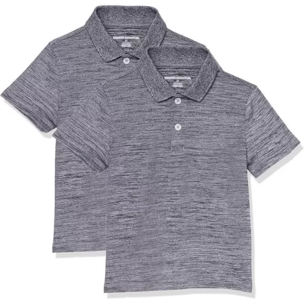 Amazon Essentials Boys and Toddlers Active Performance Polo Shirts Pack of 2Grey Space Dye