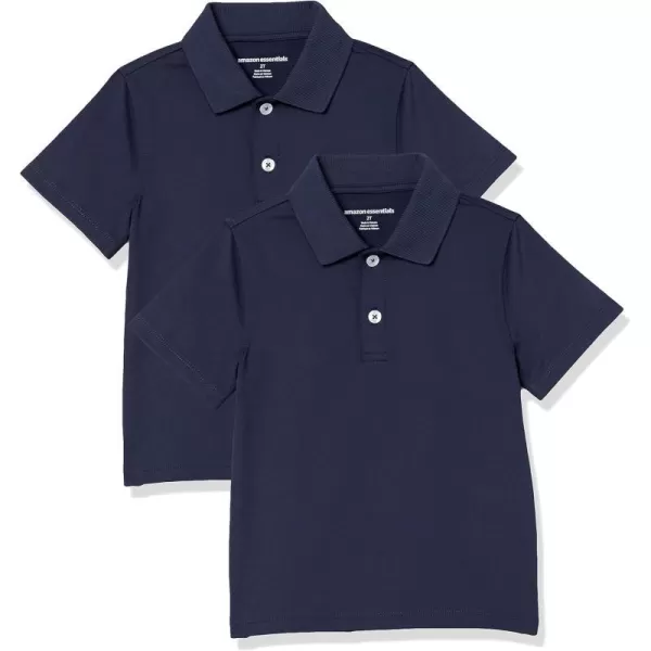 Amazon Essentials Boys and Toddlers Active Performance Polo Shirts Pack of 2Navy