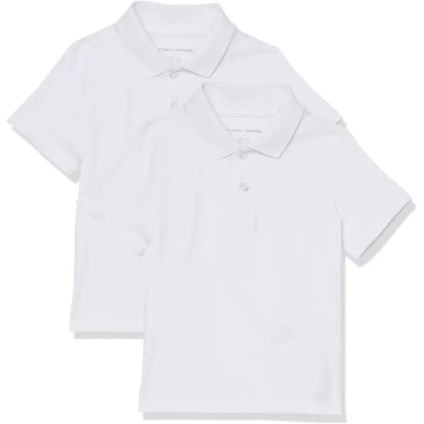 Amazon Essentials Boys and Toddlers Active Performance Polo Shirts Pack of 2White