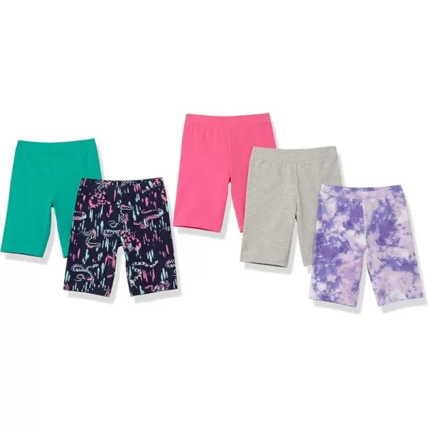 Amazon Essentials Girls and Toddlers Midi Bike Shorts Previously Spotted Zebra MultipacksMulticolorSnakesTie Dye