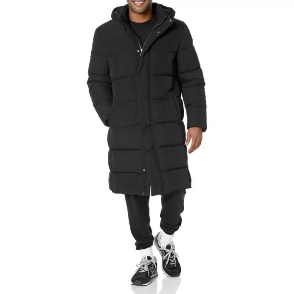 Amazon Essentials Mens Recycled Polyester Hooded Long PufferBlack