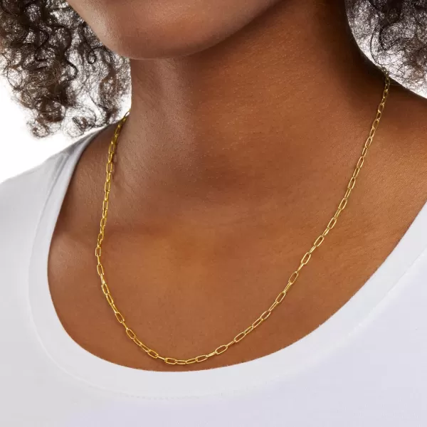 Amazon Essentials 14K Gold Plated Paperclip Chain NecklaceYellow Gold 20