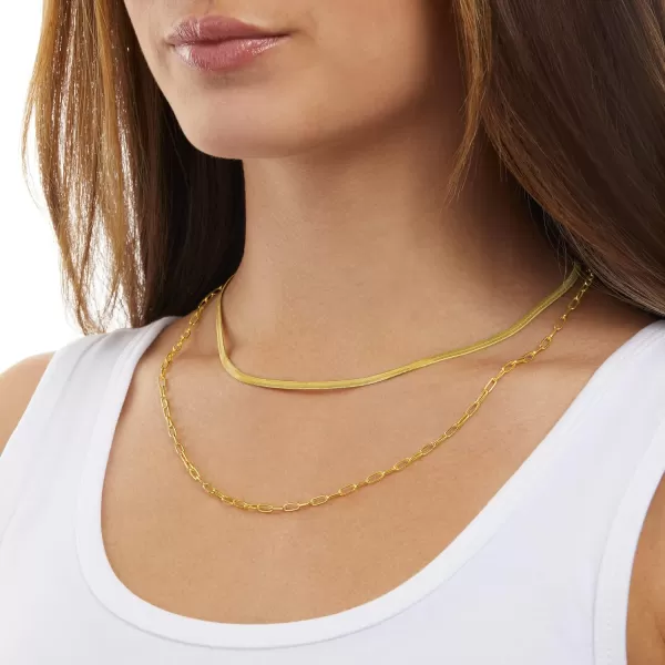 Amazon Essentials 14K Gold Plated Paperclip Chain NecklaceYellow Gold 20