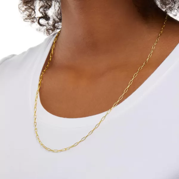 Amazon Essentials 14K Gold Plated Paperclip Chain NecklaceYellow Gold 24