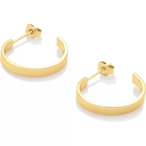 Amazon Essentials 14K Gold Plated Square Edge HoopYellow Gold 20 mm