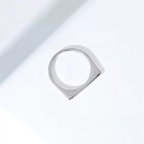 Amazon Essentials 14K Gold Plated Sterling Silver Bar RingRhodium 10