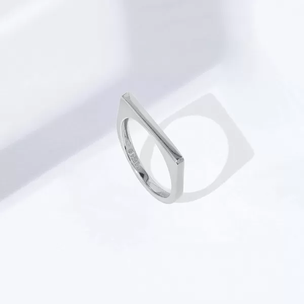 Amazon Essentials 14K Gold Plated Sterling Silver Bar RingRhodium 10