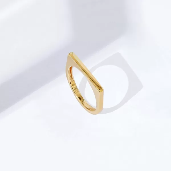 Amazon Essentials 14K Gold Plated Sterling Silver Bar RingYellow Gold 5