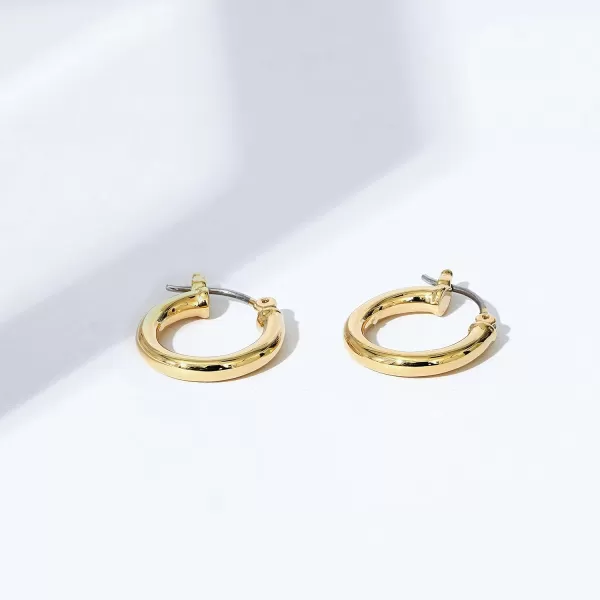 Amazon Essentials 14K Gold or Rhodium Plated Full Round Hoop EarringsYellow Gold 15mm