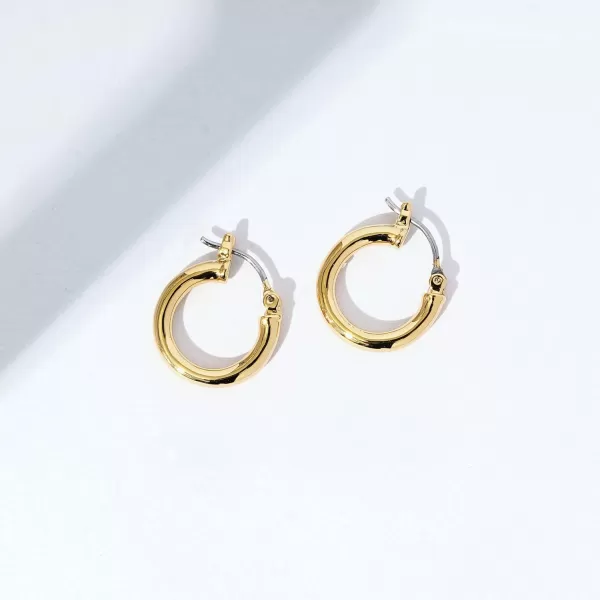 Amazon Essentials 14K Gold or Rhodium Plated Full Round Hoop EarringsYellow Gold 15mm