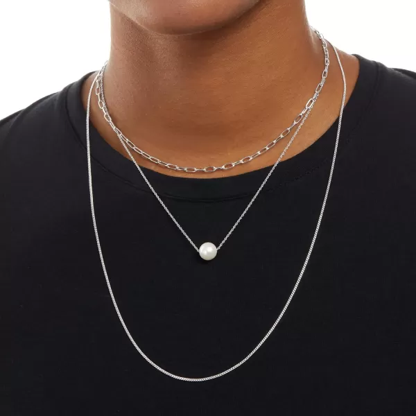 Amazon Essentials 14K Gold or Sterling Silver Freshwater Pearl Pendant NecklaceSilver