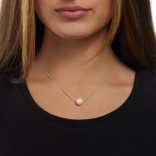 Amazon Essentials 14K Gold or Sterling Silver Freshwater Pearl Pendant NecklaceSilver