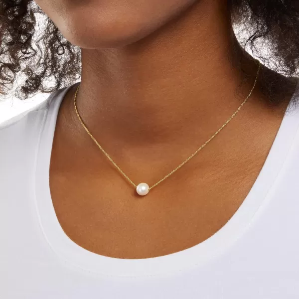 Amazon Essentials 14K Gold or Sterling Silver Freshwater Pearl Pendant NecklaceYellow Gold