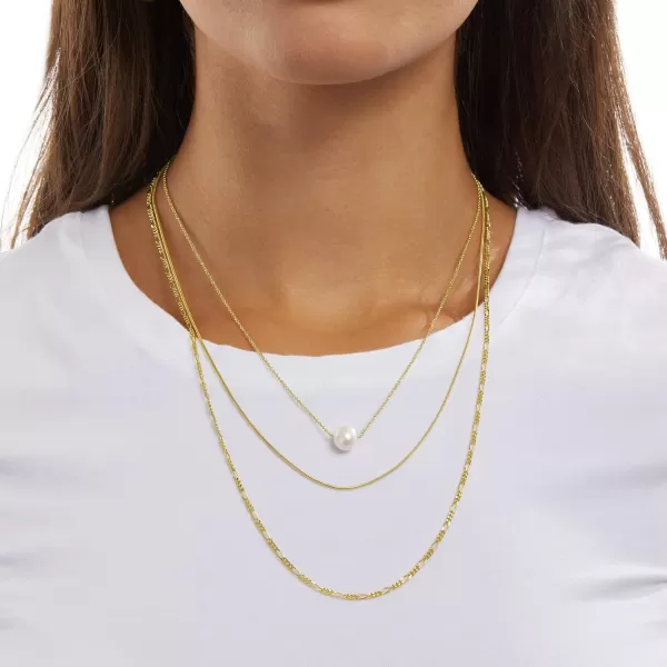 Amazon Essentials 14K Gold or Sterling Silver Freshwater Pearl Pendant NecklaceYellow Gold