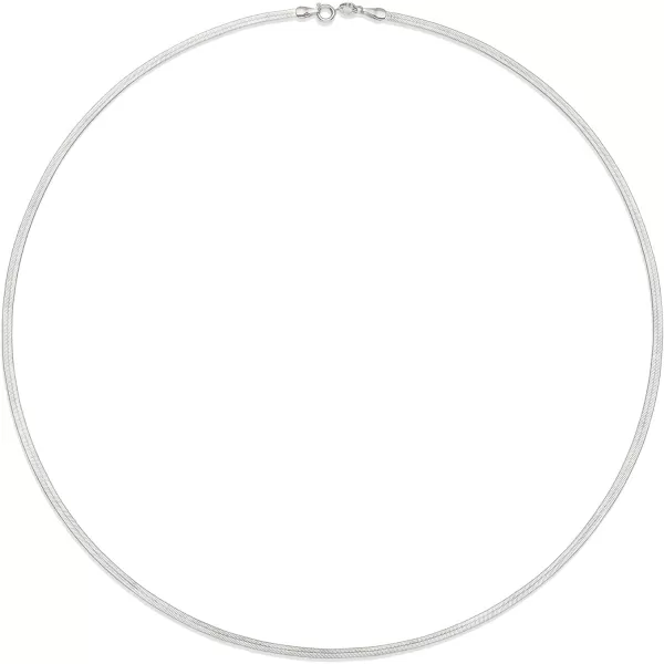 Amazon Essentials 14K Gold or Sterling Silver Plated Herringbone Chain NecklaceSilver 24 3 mm
