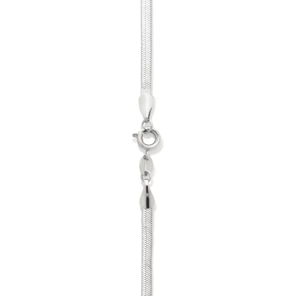 Amazon Essentials 14K Gold or Sterling Silver Plated Herringbone Chain NecklaceSilver 24 3 mm