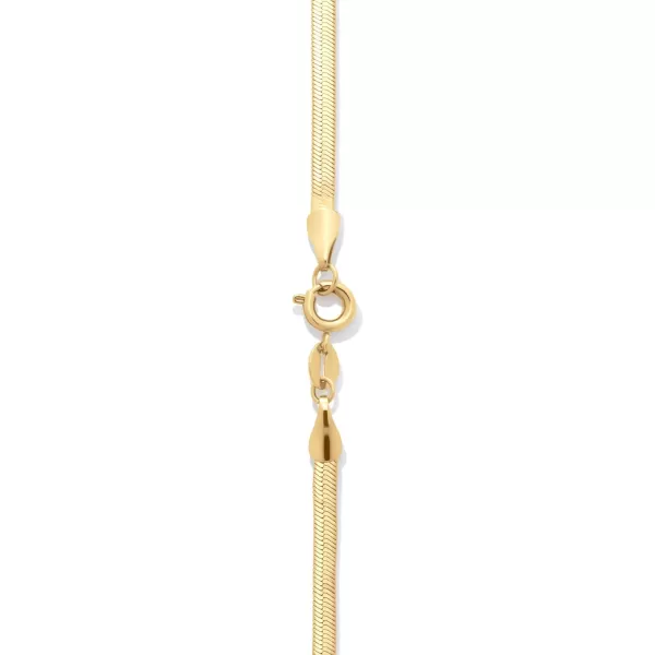 Amazon Essentials 14K Gold or Sterling Silver Plated Herringbone Chain NecklaceYellow Gold 20 3 mm
