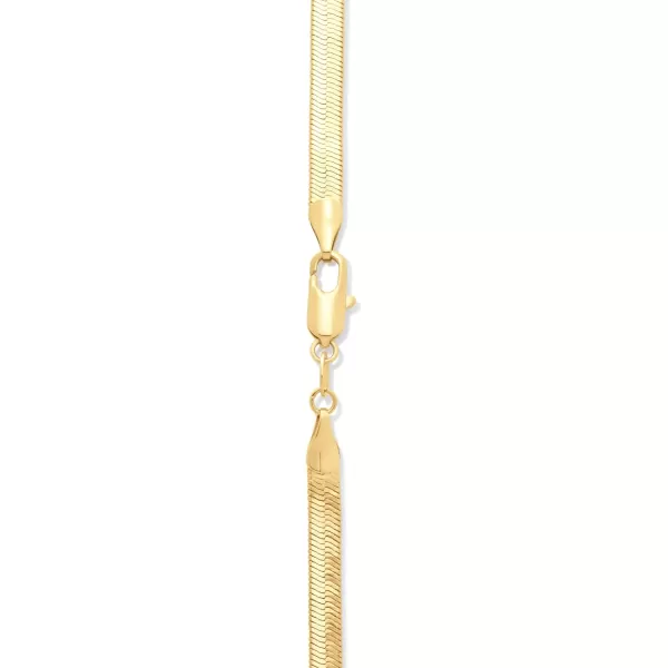 Amazon Essentials 14K Gold or Sterling Silver Plated Herringbone Chain NecklaceYellow Gold 20 4 mm
