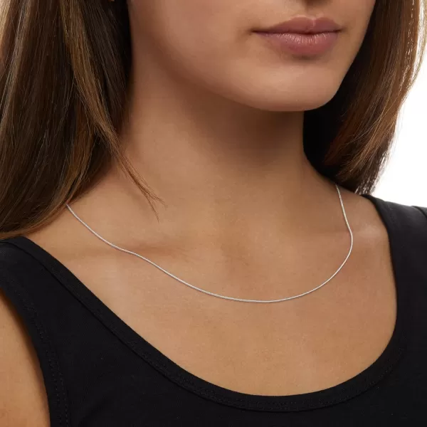 Amazon Essentials 14K Gold or Sterling Silver Plated Snake NecklaceSilver 18