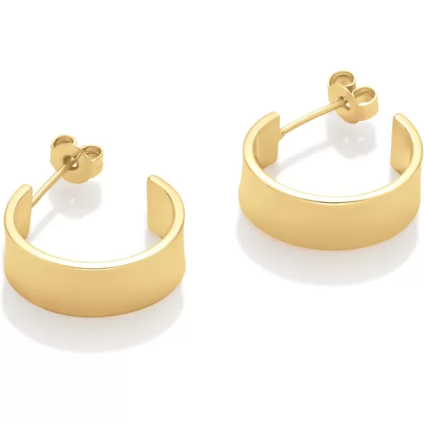 Amazon Essentials 14K Plated Square Edge Hoop 18mmYellow Gold