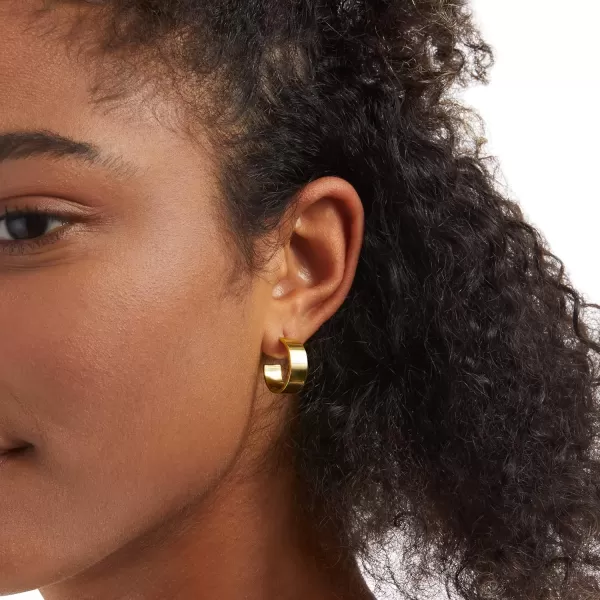 Amazon Essentials 14K Plated Square Edge Hoop 18mmYellow Gold