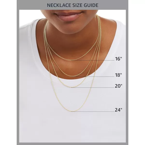 Amazon Essentials 14k Gold or Sterling Silver Plated Figaro Chain 16 18 20 or 24Yellow Gold 18 2 mm